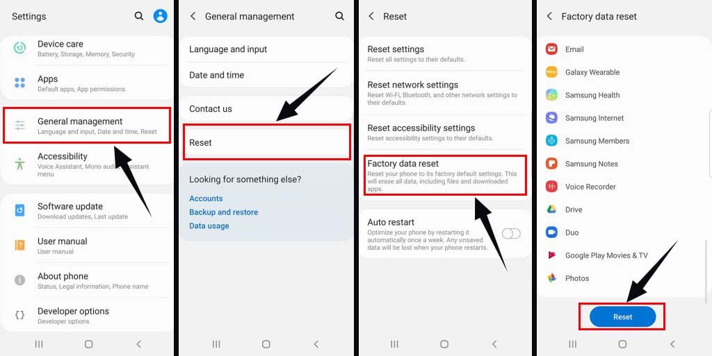 Samsung Hard Reset Settings